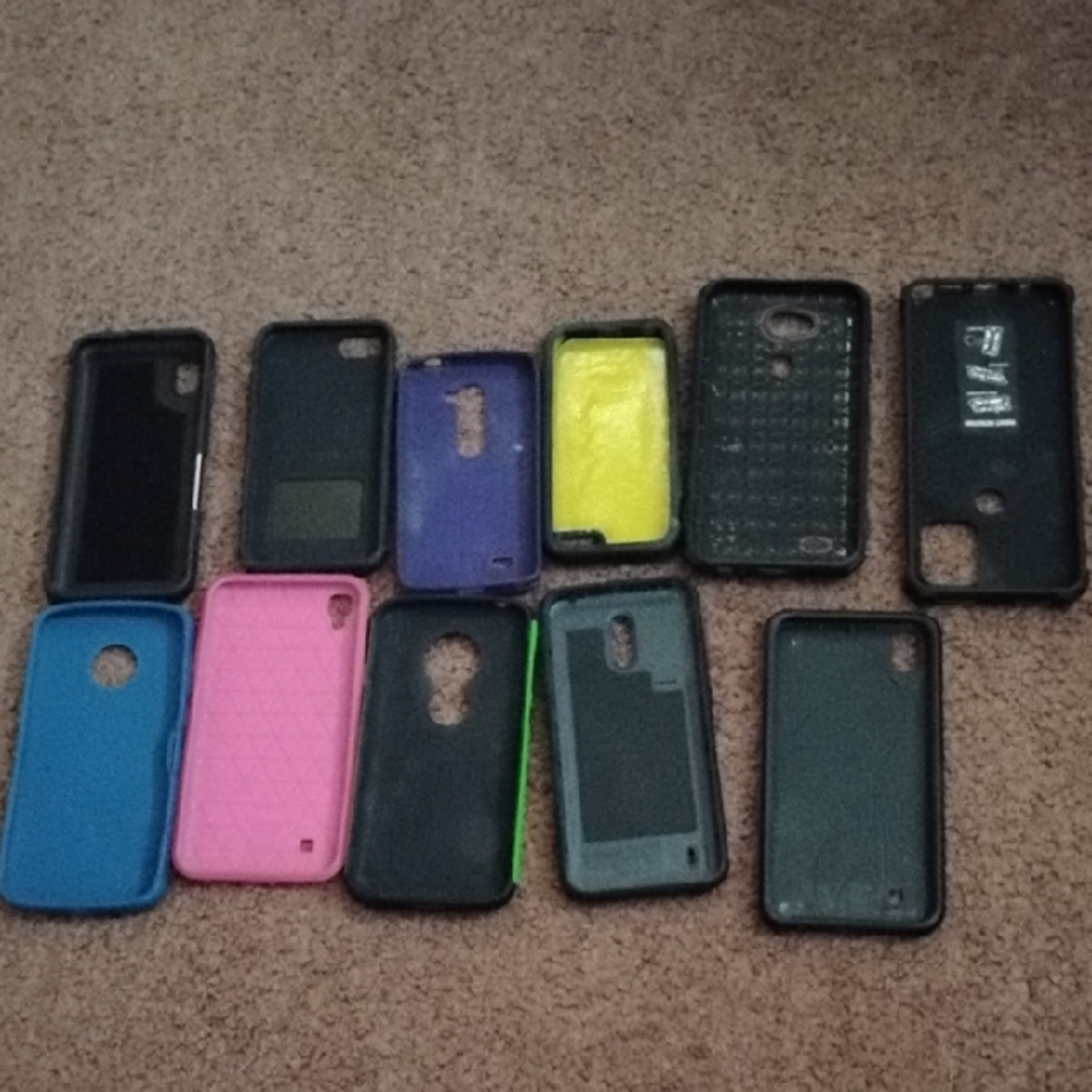 Stylish Phone Case Set - Black, Purple, Yellow, Blue, Pink